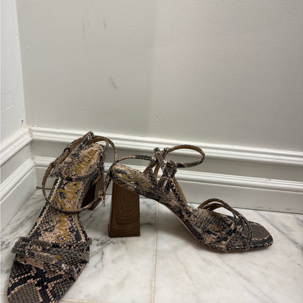 Sam Edelman Brown Snakeskin Heels